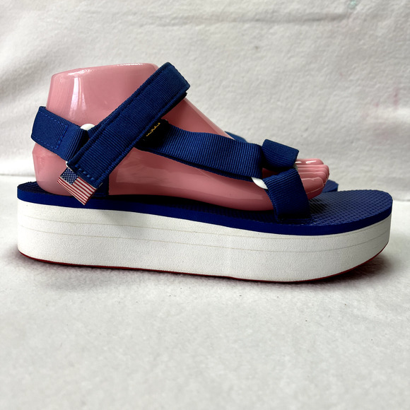 Teva Universal Platform Sandals Women 10 Blue Walking Trail Adjustable Straps - Picture 6 of 13